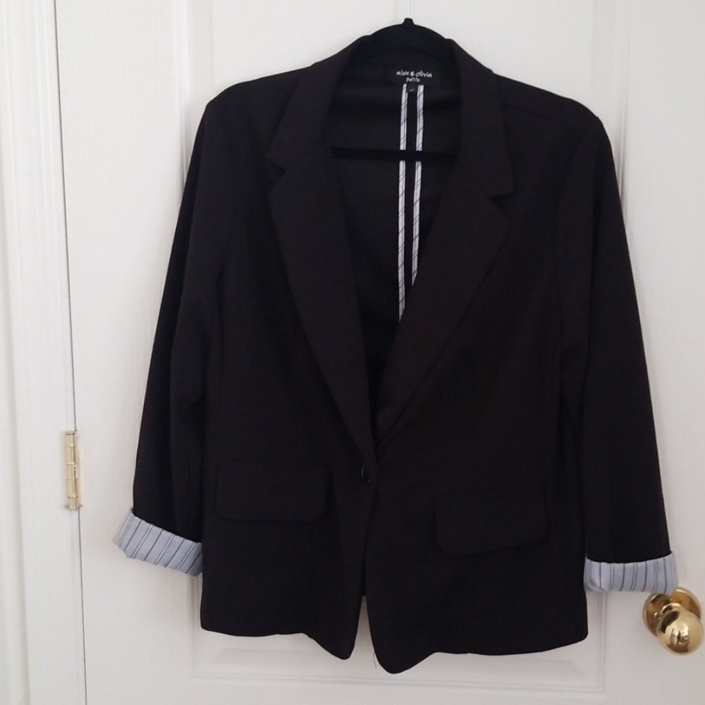 Blazer black with striped lining